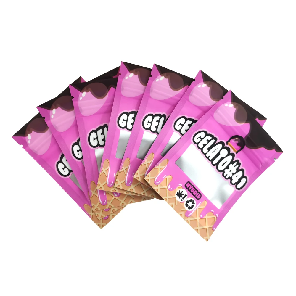 TOP Quality Pink Ice Cream Pattern Candy Bags Package 3.5g Customized Printed Small Bag Tobacco Retail Pouch Printed Bags Gifts
TOP Quality Pink Ice Cream Pattern Candy Bags Package 3.5g Customized Printed Small Bag Tobacco Retail Pouch Printed Bags Gifts