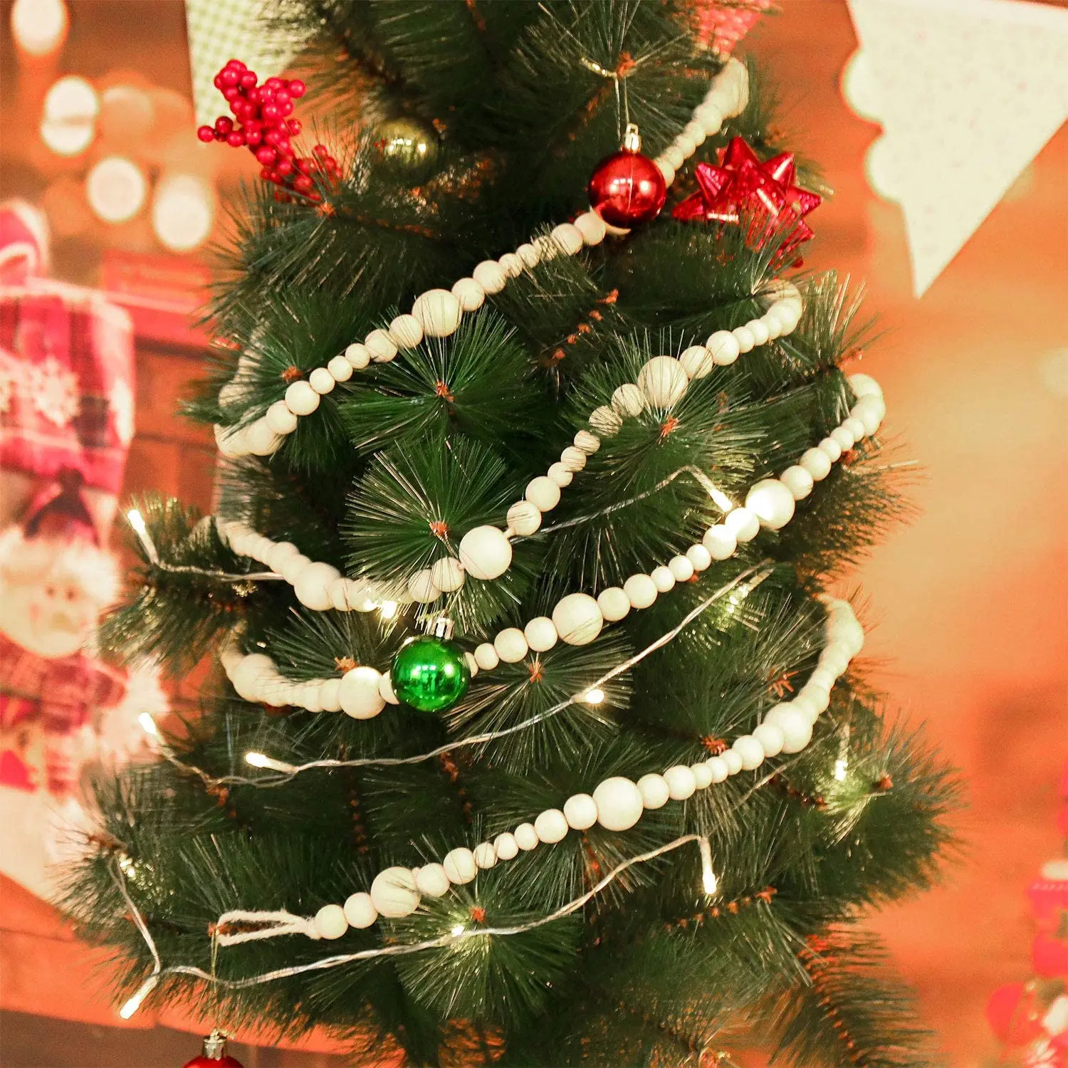 Wooden Beaded Garland Farmhouse Home Decor Rustic Country Natural Holiday Christmas Tree Garland Boho Decorations
Wooden Beaded Garland Farmhouse Home Decor Rustic Country Natural Holiday Christmas Tree Garland Boho Decorations