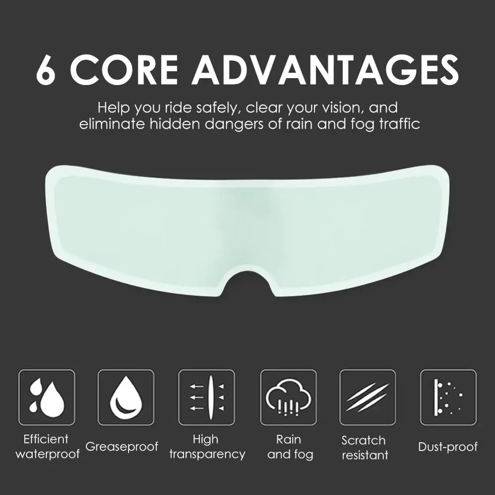 Multi-functional Classic Motorcycle Helmet Visor Anti Fog Film Nano Coating PET Practical Durable Fog Resistant Film
Multi-functional Classic Motorcycle Helmet Visor Anti Fog Film Nano Coating PET Practical Durable Fog Resistant Film