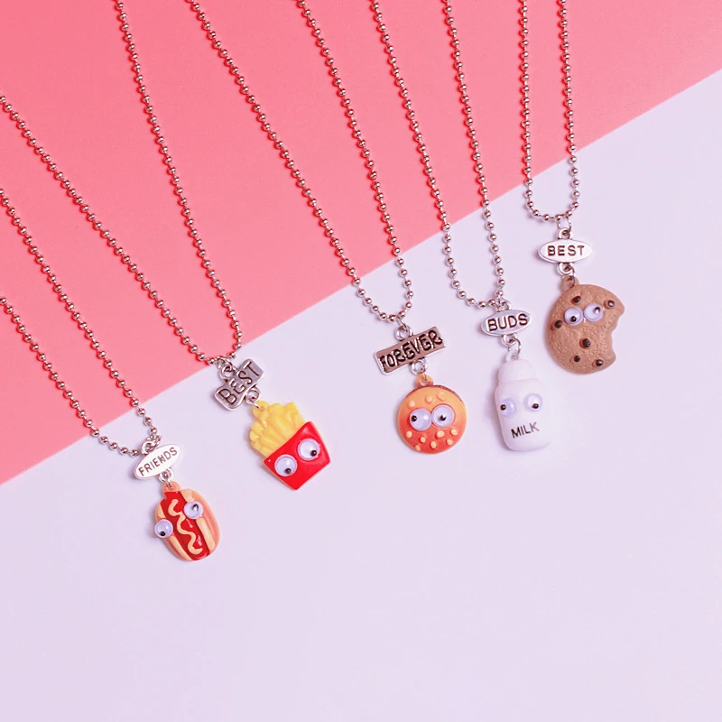 Lovely Children's Fun Milk Cookie Burger Fries Women Clavicle Chain Girlfriends Couple Necklaces Lovers' Party Chain Gift Girl
Lovely Children's Fun Milk Cookie Burger Fries Women Clavicle Chain Girlfriends Couple Necklaces Lovers' Party Chain Gift Girl