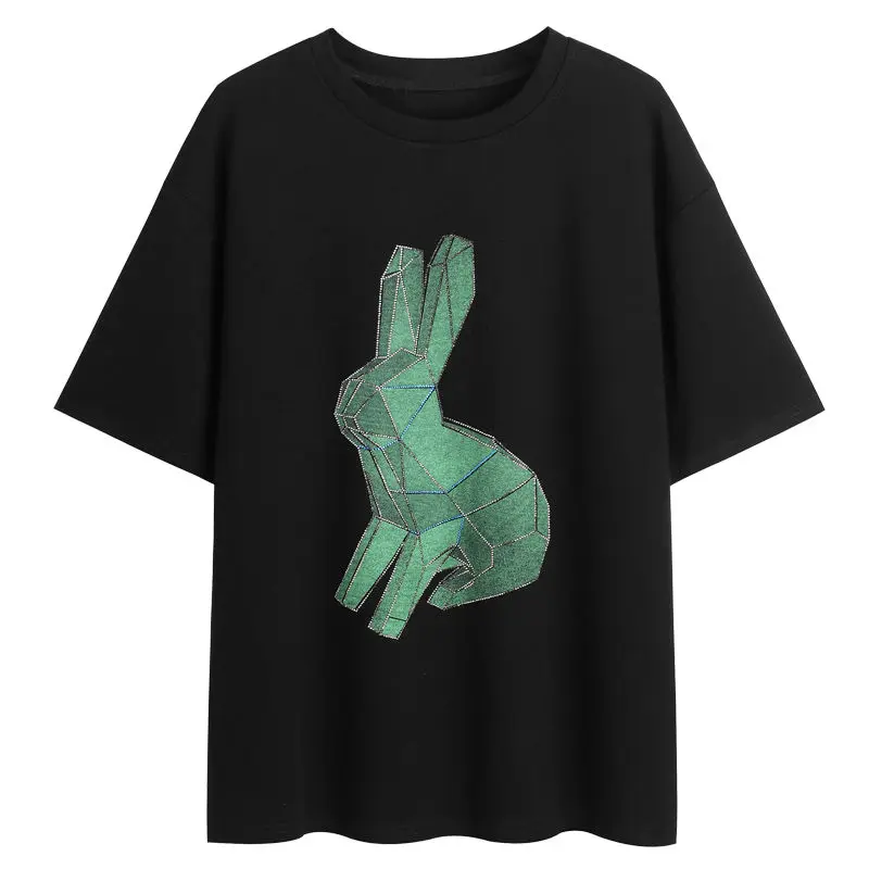 Новинка, летняя женская футболка, Милая футболка с мультяшным принтом, Свободный Топ с коротким рукавом и кроликом из корейского аниме
Новинка, летняя женская футболка, Милая футболка с мультяшным принтом, Свободный Топ с коротким рукавом и кроликом из корейского аниме