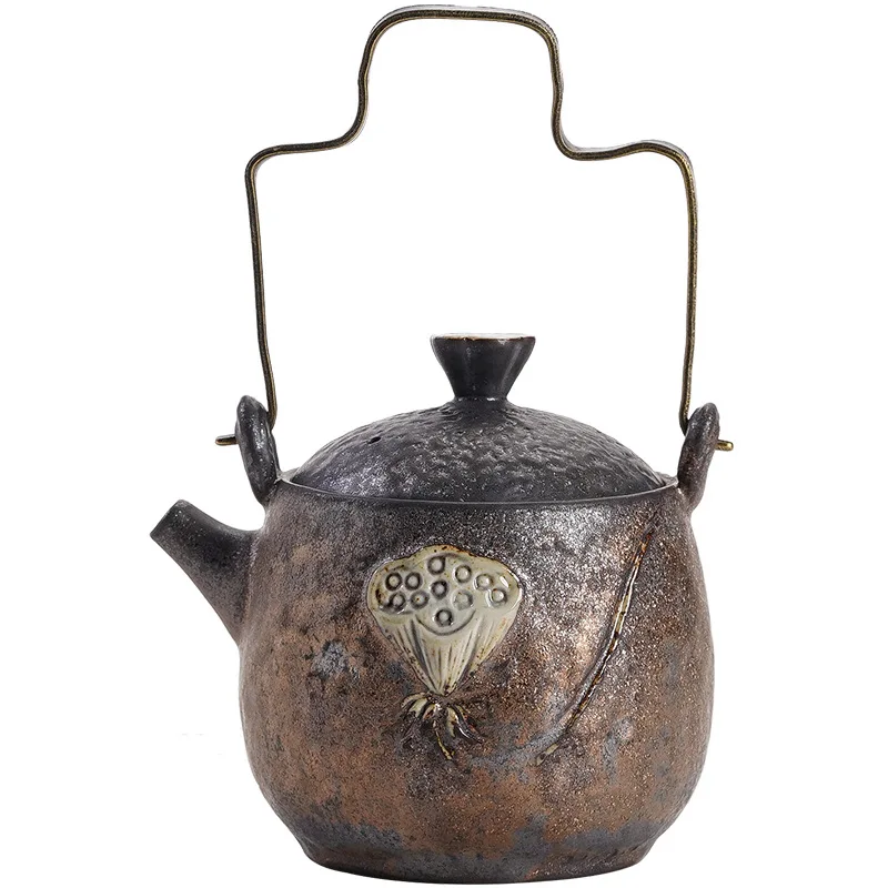 Japanese style gilded iron enamel Buddhist lotus beam ceramic pot Kung Fu teapot retro small household single pot
Japanese style gilded iron enamel Buddhist lotus beam ceramic pot Kung Fu teapot retro small household single pot