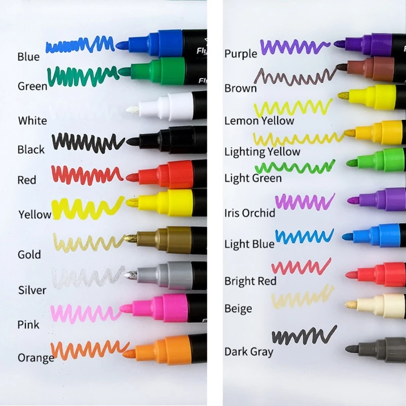 Multifunctional Paint Markers Pen 20 Colors Permanent Markers Work on Most Surface for Marking Doodling DIY Photo Album HCCY
Multifunctional Paint Markers Pen 20 Colors Permanent Markers Work on Most Surface for Marking Doodling DIY Photo Album HCCY