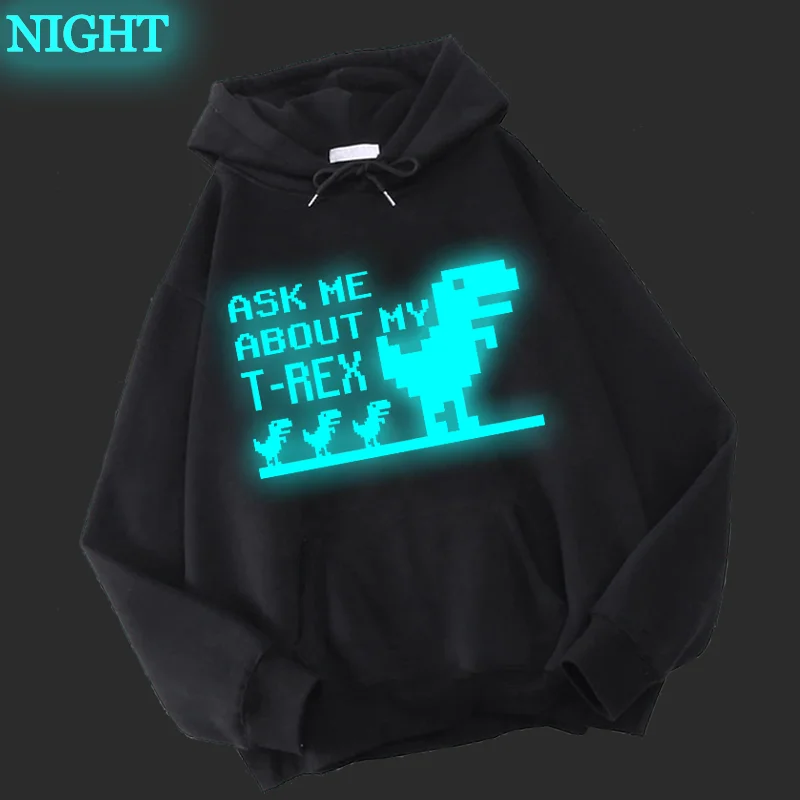 Ask Me about My Dinosaur Kawaii Hoodies Luminous Graphic Hoodies for Women Men Funny Cartoon Hooded Sweatshirts Sudaderas Homber
Ask Me about My Dinosaur Kawaii Hoodies Luminous Graphic Hoodies for Women Men Funny Cartoon Hooded Sweatshirts Sudaderas Homber