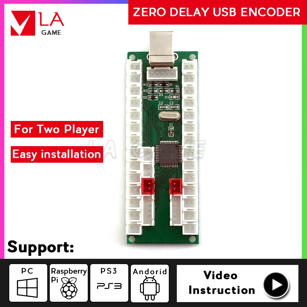 Комплект Аркада 2 игрока нулевой задержки USB энкодер к ПК Rasberry PI diy kit sanwa Джойстик