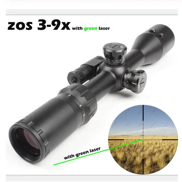 Горячая Распродажа zos3 9xgreenTactical RiflesScope для AirRifle снайпера охотничья Оптика прицел с