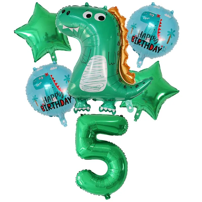 6 шт в тайском стиле с зеленым динозавром вечерние шар динозавр на день рождения