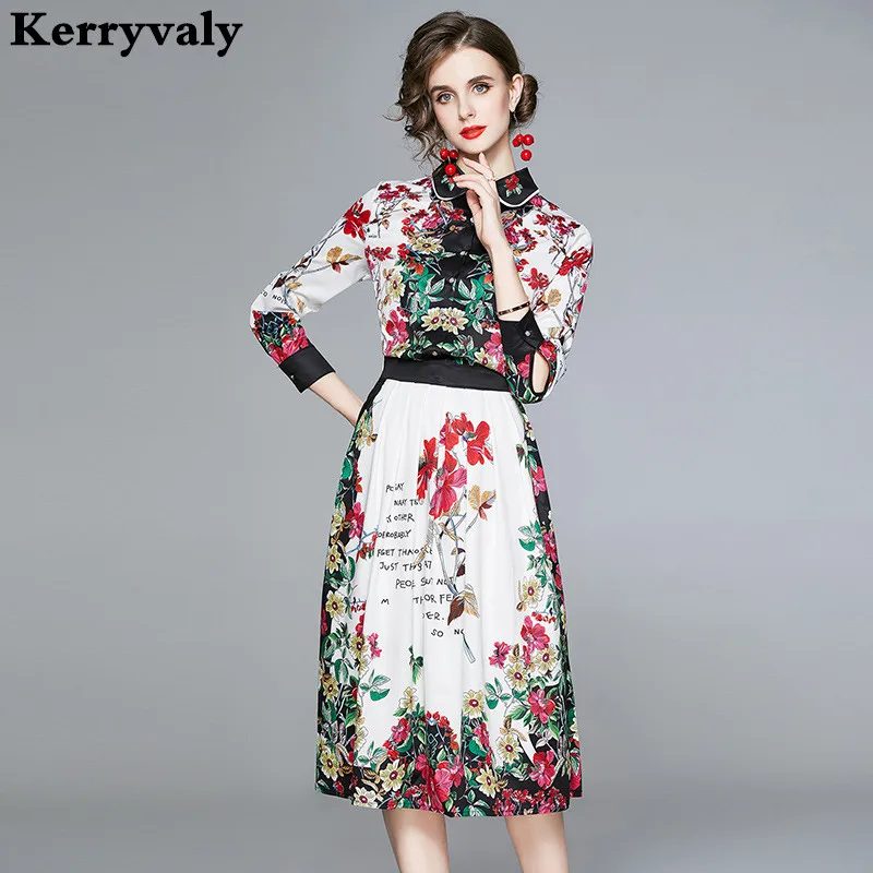 Autumn Gothic 2 Piece Set Women Floral Print Long Sleeve Shirt + Retro Skrit Two-Piece Set Camisas De Mujer Elegantes K8851
Autumn Gothic 2 Piece Set Women Floral Print Long Sleeve Shirt + Retro Skrit Two-Piece Set Camisas De Mujer Elegantes K8851