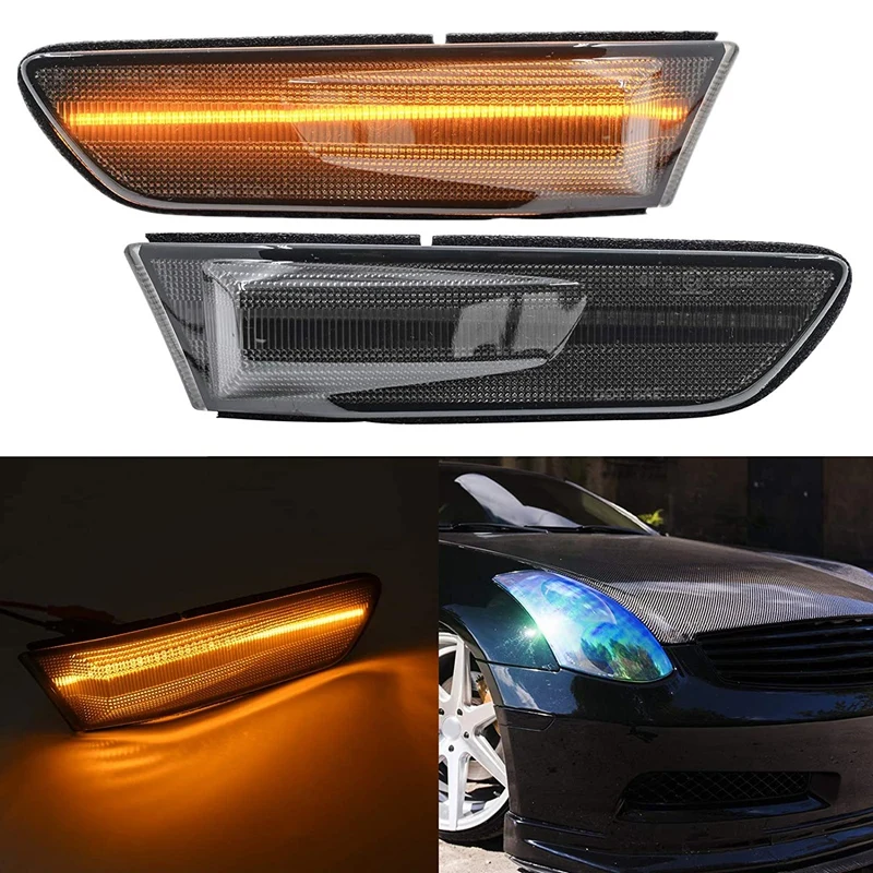 Car LED Front Fender Side Marker Light Turn Signal Light for Infiniti G35 Coupe Skyline V35 2003-2007, Smoke Lens
Car LED Front Fender Side Marker Light Turn Signal Light for Infiniti G35 Coupe Skyline V35 2003-2007, Smoke Lens