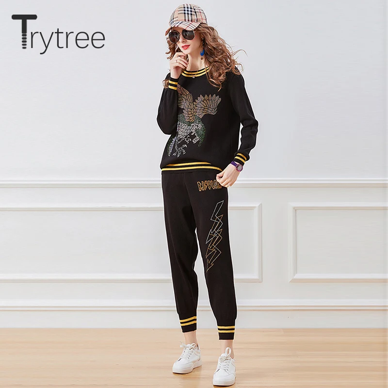 Trytree осень-зима из двух частей женские комплект на каждый день с украшением в виде кристаллов кофта с изображением орла + с эластичной резинк...
Trytree осень-зима из двух частей женские комплект на каждый день с украшением в виде кристаллов кофта с изображением орла + с эластичной резинк...