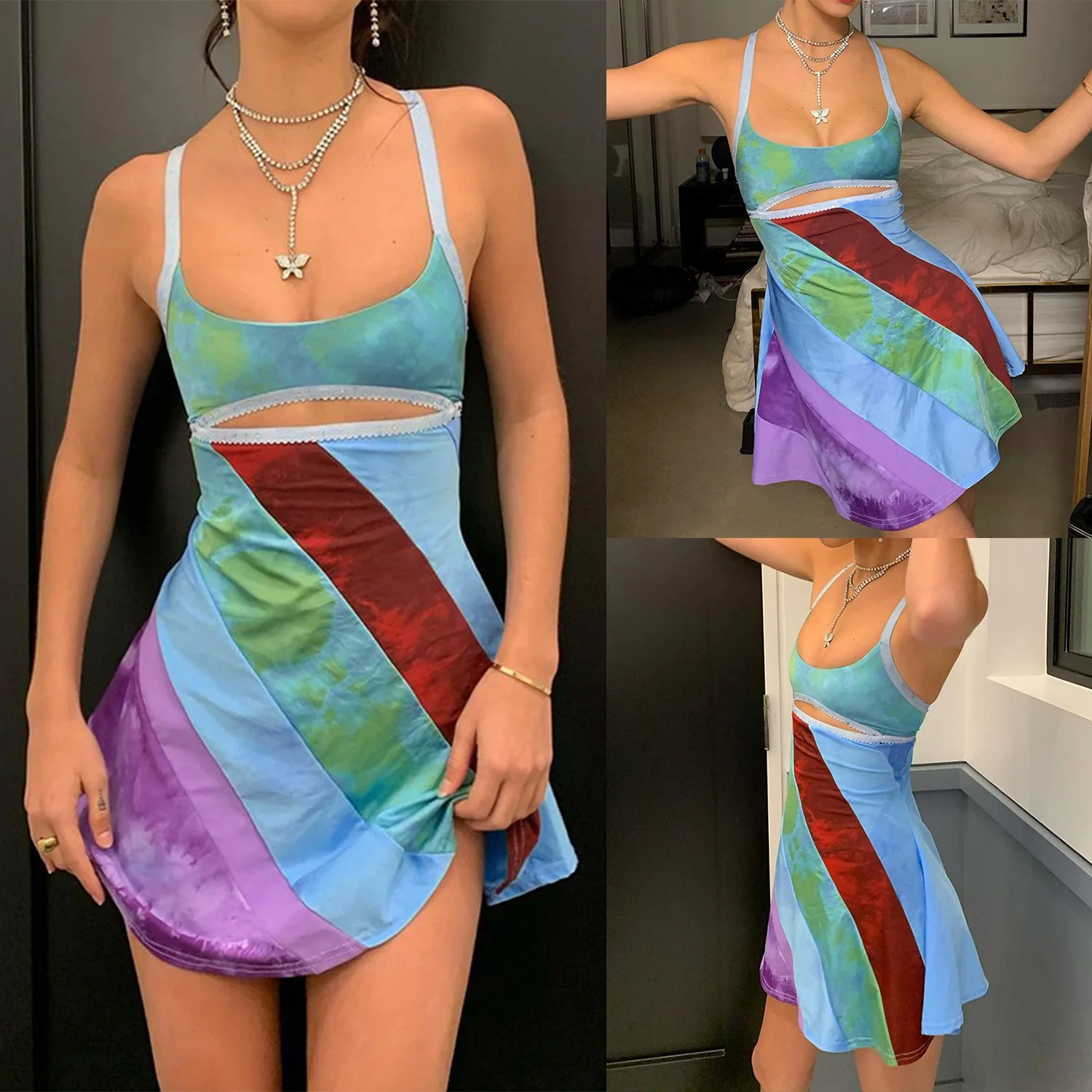 Vintage Chic Color Matching Sexy Women Strap Y2K Mini Bodycon Party Dress Fashion Night Club Stripe Wrap Dress
Vintage Chic Color Matching Sexy Women Strap Y2K Mini Bodycon Party Dress Fashion Night Club Stripe Wrap Dress