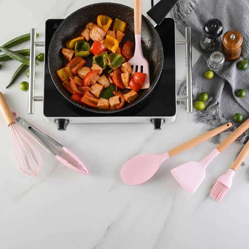 Силиконовые кухонные инструменты кулинарные наборы ложка для супа лопатка