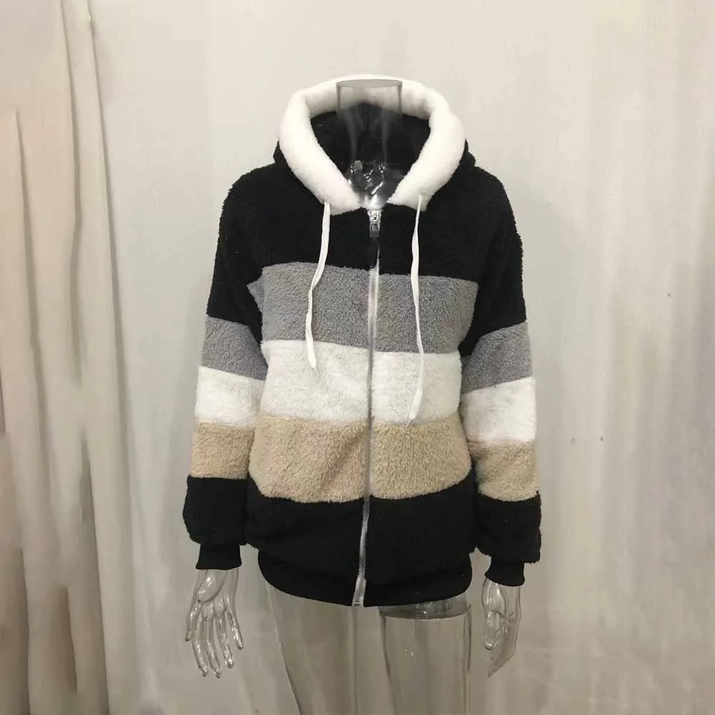 Teddy Bear 1*Coat Thermal Faux Fur Fleece Fluffy Hooded Jacket Korean Ladies Modern Outwear Warm Women Zip Coat
Teddy Bear 1*Coat Thermal Faux Fur Fleece Fluffy Hooded Jacket Korean Ladies Modern Outwear Warm Women Zip Coat