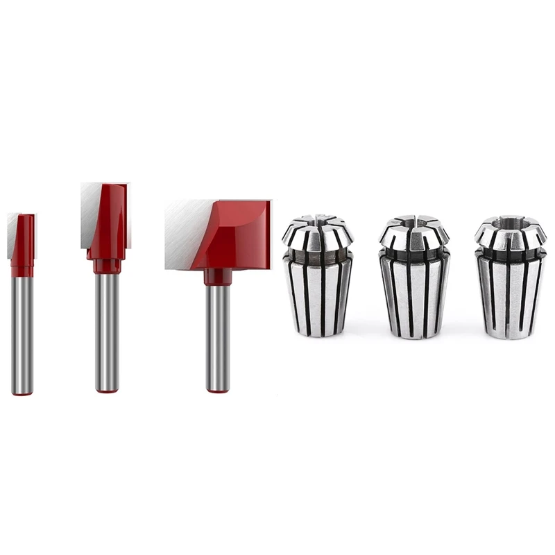 3 Pcs Cleaning Bottom Router Bit Set 6Mm Shank & 3 Pcs High Precision CNC ER11 Clamp
3 Pcs Cleaning Bottom Router Bit Set 6Mm Shank & 3 Pcs High Precision CNC ER11 Clamp