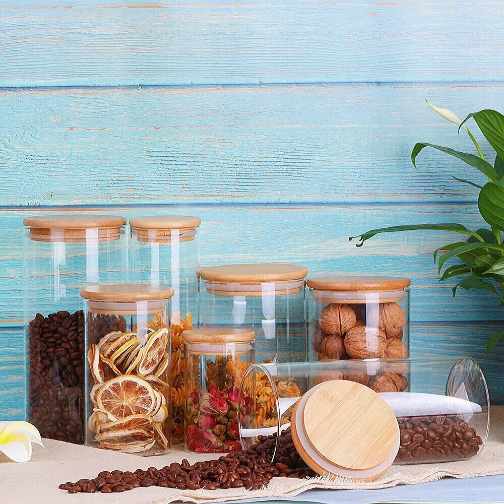 Glass Storage Jars with Airtight Seal Bamboo Lid Coffee Bean Container Kitchen Food Storage cannisters
Glass Storage Jars with Airtight Seal Bamboo Lid Coffee Bean Container Kitchen Food Storage cannisters