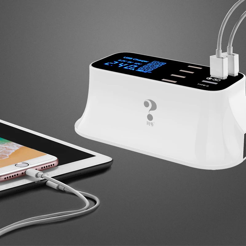 8 Port USB Charger Quick Charge 3.0 LED Display Multi USB Charging Station Mobile Phone Desktop Wall Home EU Plug Phone Tablet
8 Port USB Charger Quick Charge 3.0 LED Display Multi USB Charging Station Mobile Phone Desktop Wall Home EU Plug Phone Tablet
