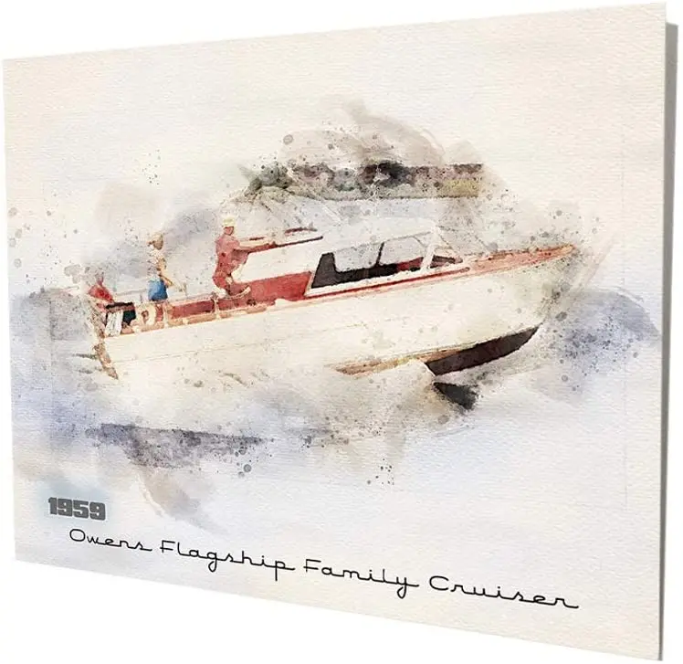1959 Owens Flagship Express Cruiser Power Boat Watercolr Design Vintage Style Metal Signs Metal Tin Aluminum Si
1959 Owens Flagship Express Cruiser Power Boat Watercolr Design Vintage Style Metal Signs Metal Tin Aluminum Si