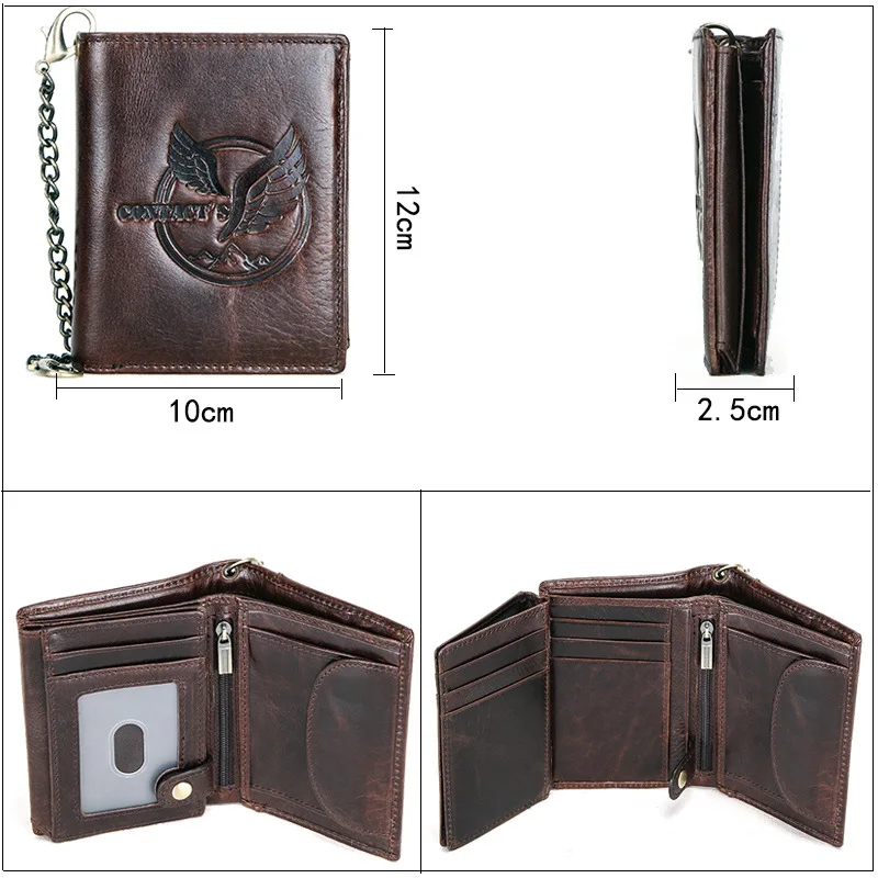 Bestform Vintage Genuine Leather Men Wallets 2021 New Multifunction With Chain Tri-fold Cowhide Wallet Card Holder Coin Purse
Bestform Vintage Genuine Leather Men Wallets 2021 New Multifunction With Chain Tri-fold Cowhide Wallet Card Holder Coin Purse