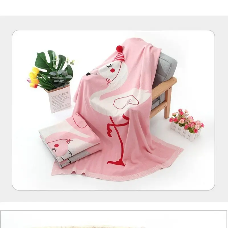 Flamingo Baby Knitted Blanket 100% Cotton Stroller Wrapp Sleeping Swaddle Kids 100*80cm New Born Childrens Capes Quilt Bedding
Flamingo Baby Knitted Blanket 100% Cotton Stroller Wrapp Sleeping Swaddle Kids 100*80cm New Born Childrens Capes Quilt Bedding