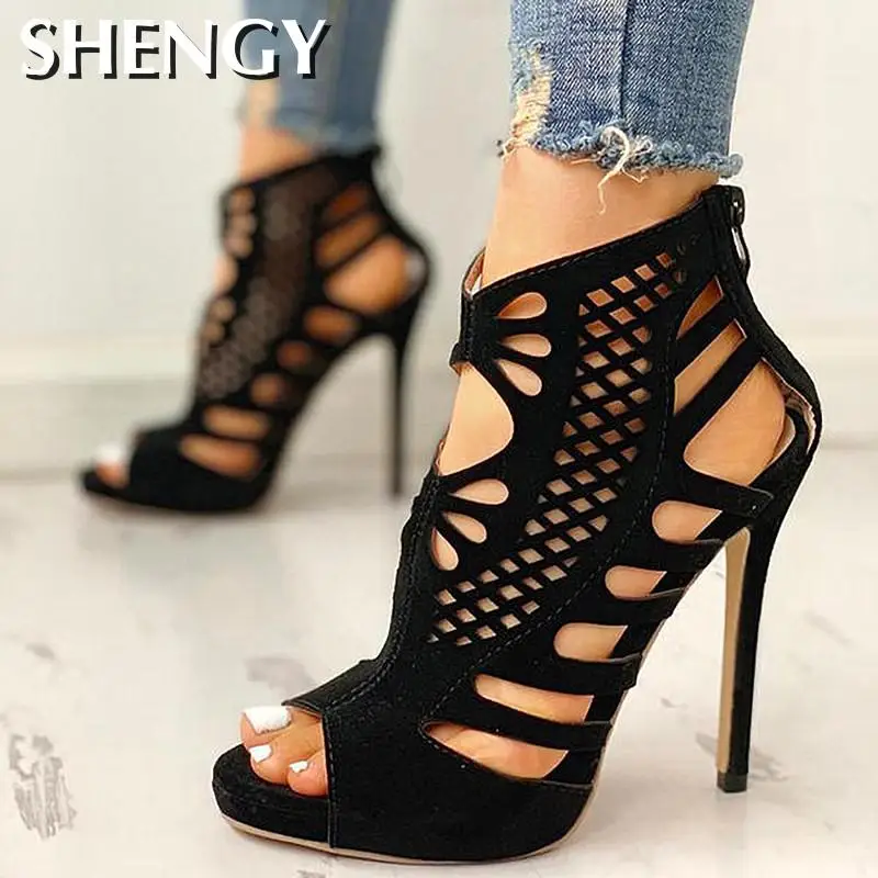 2020 Summer Women Shoes Basic High Square Heels Peep Toe Sandals Fashion Zip Hollow Out Party Sandals
2020 Summer Women Shoes Basic High Square Heels Peep Toe Sandals Fashion Zip Hollow Out Party Sandals