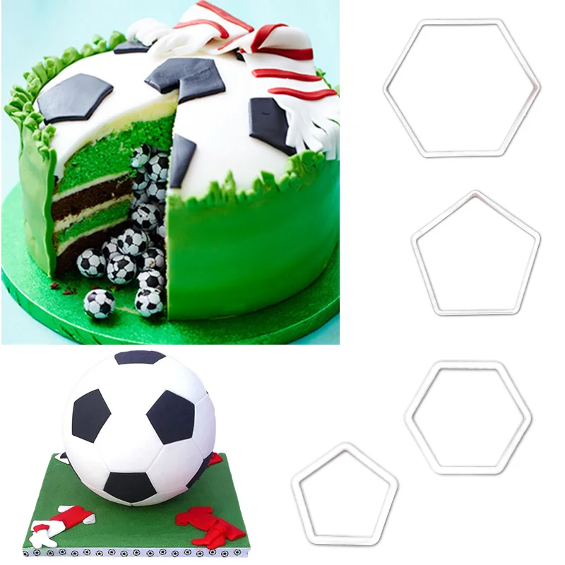 4Pcs Set Hexagon Football Shape Fondant Cake Model Cookie Chocolate Cutter Biscuit Making Mould Kitchen Cake Decorating Tools
4Pcs Set Hexagon Football Shape Fondant Cake Model Cookie Chocolate Cutter Biscuit Making Mould Kitchen Cake Decorating Tools
