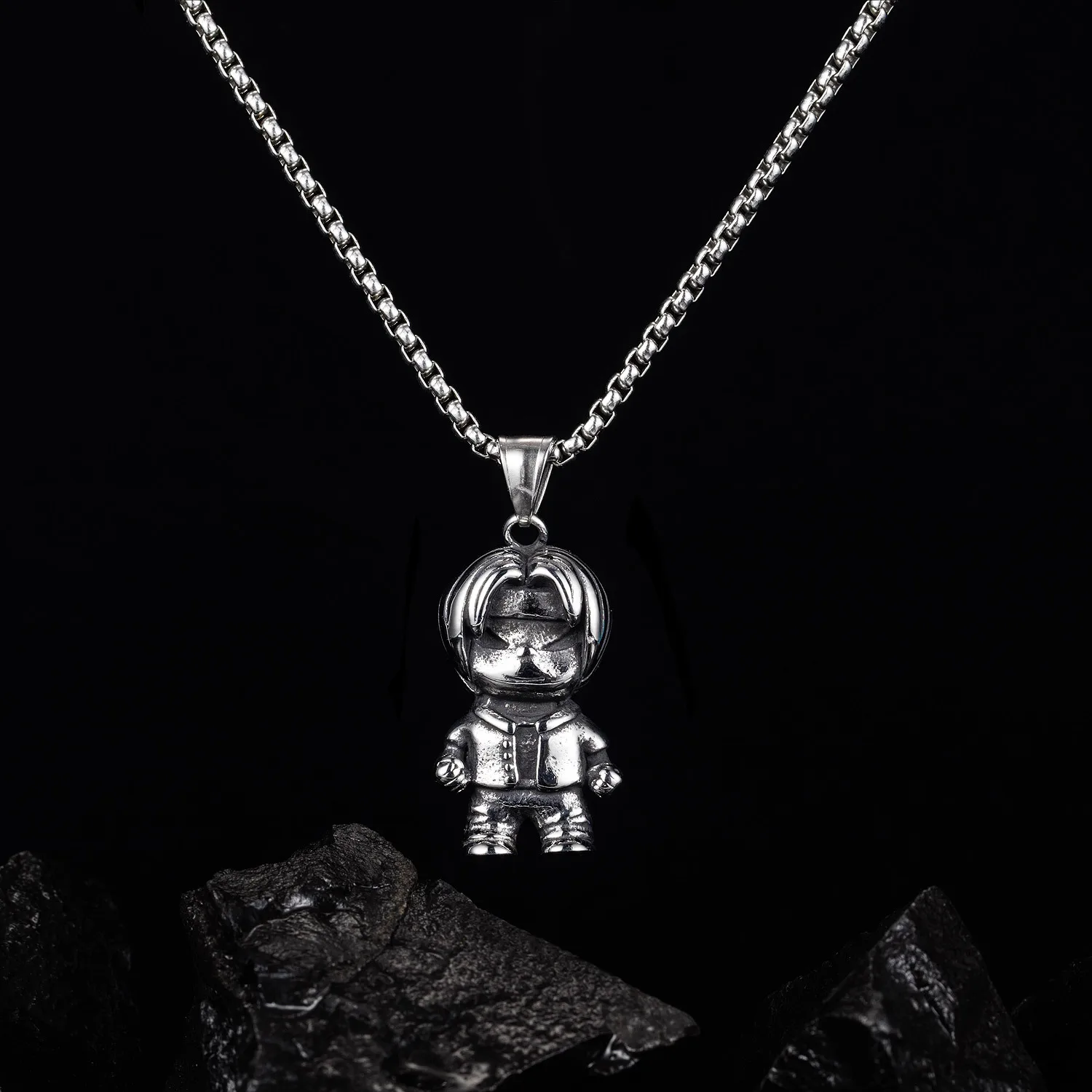 Titanium Steel Chain Classic Cartoon Pendant Necklace High Quality Metal Hip Hop Jewelry
Titanium Steel Chain Classic Cartoon Pendant Necklace High Quality Metal Hip Hop Jewelry