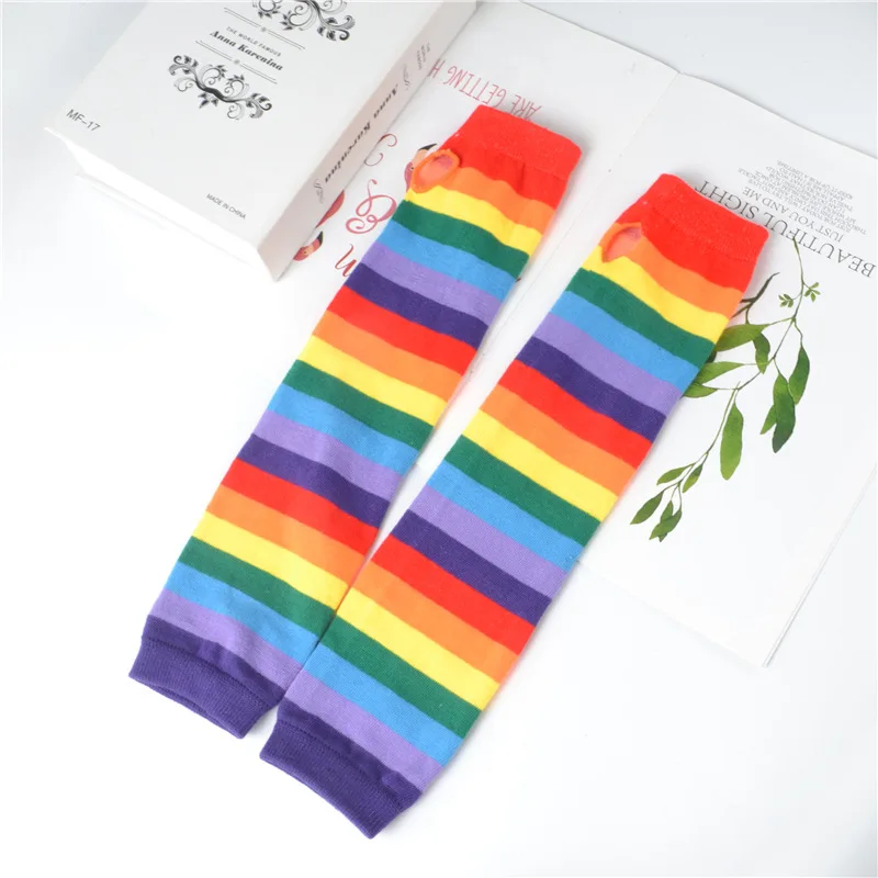 Rainbow Color Arm Cuff Warm 40CM Japanese Style New Slim Female Sleeve Striped Knitting Sunscreen Protection Sports Accessories
Rainbow Color Arm Cuff Warm 40CM Japanese Style New Slim Female Sleeve Striped Knitting Sunscreen Protection Sports Accessories