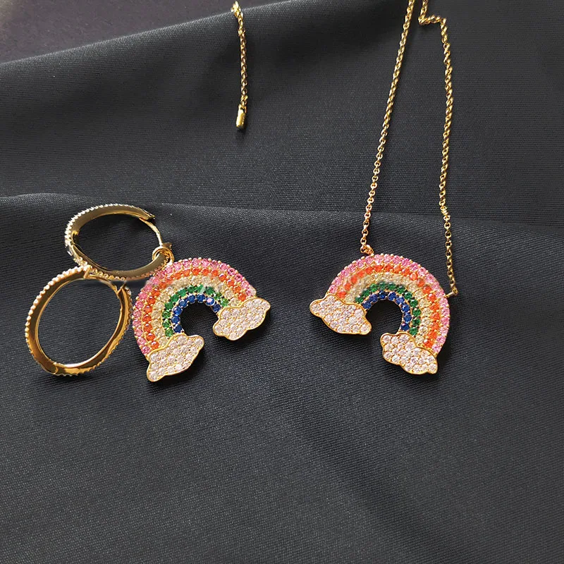Fashion Charm S925 Sterling Silver Monaco Jewelry Rainbow Earrings Adjustable Necklace Zircon Luxury Brand Gifts For Women
Fashion Charm S925 Sterling Silver Monaco Jewelry Rainbow Earrings Adjustable Necklace Zircon Luxury Brand Gifts For Women