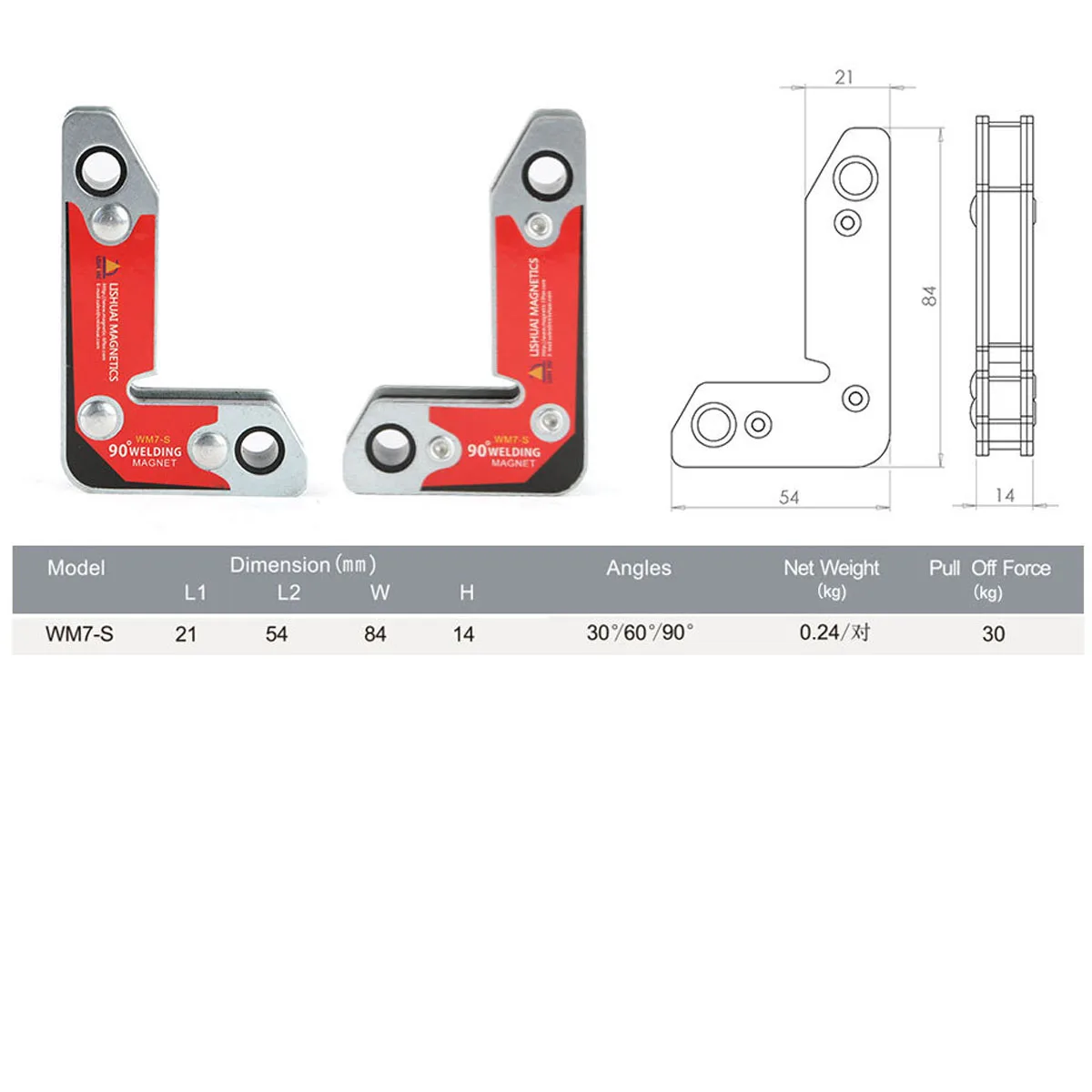 2PCS 90 Degree Welding Holders 30KG Strong Welding Magnets Inside/Outside Magnetic Clamp 30 60 90 Angles
2PCS 90 Degree Welding Holders 30KG Strong Welding Magnets Inside/Outside Magnetic Clamp 30 60 90 Angles