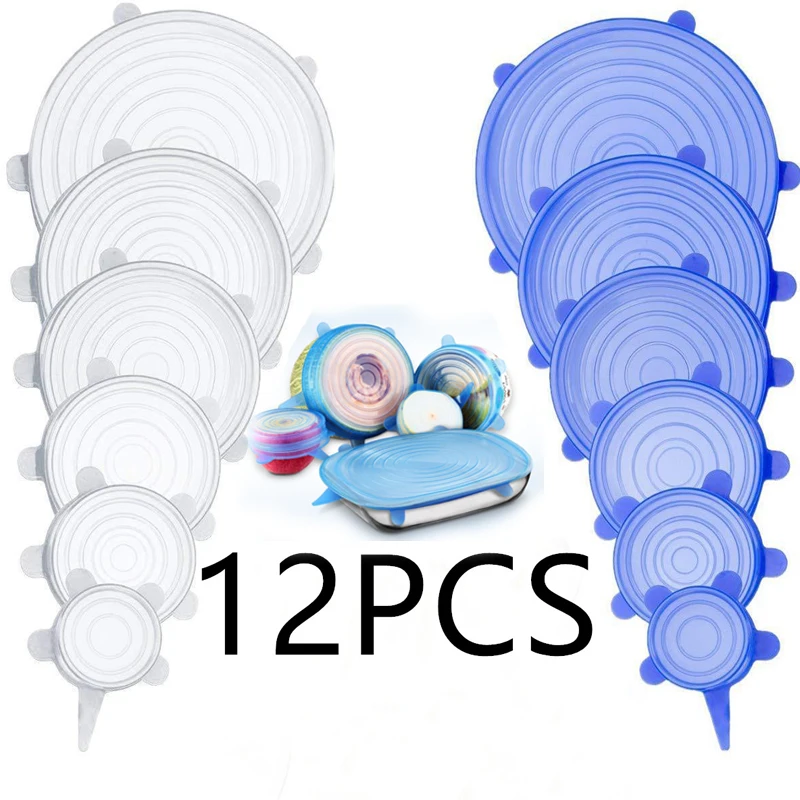 6/12pcs Silicone Stretch Lids Universal Lid Silicone Bowl Pot Lid Silicone Cover Pan Cooking Food Fresh Bowl Cover
6/12pcs Silicone Stretch Lids Universal Lid Silicone Bowl Pot Lid Silicone Cover Pan Cooking Food Fresh Bowl Cover