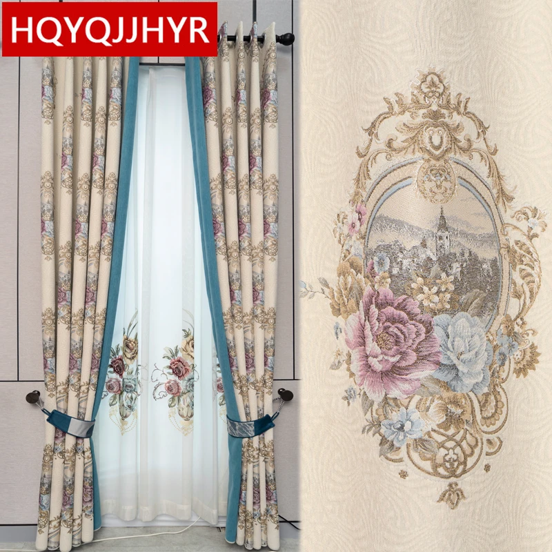 Thick Blackout Beige Blue High Quality Jacquard Curtains For Living Room Window Luxurious Embroidered Tulle Curtains For Bedroom
Thick Blackout Beige Blue High Quality Jacquard Curtains For Living Room Window Luxurious Embroidered Tulle Curtains For Bedroom