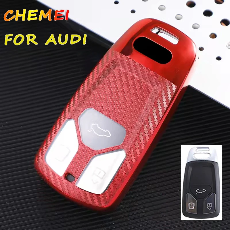 Carbon Fiber TPU Car Key Case Full Cover Shell For Audi A4 B9 Q5 Q7 TT TTS 8S 2016 2017 car smart remote Car Styling Accessories
Carbon Fiber TPU Car Key Case Full Cover Shell For Audi A4 B9 Q5 Q7 TT TTS 8S 2016 2017 car smart remote Car Styling Accessories