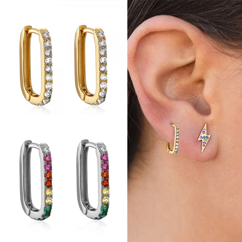 Simple Geometric oval Real 925 Sterling Silver Small Hoop Earrings for Women CZ Gold Silver color Fashion Wedding Jewelry 2020
Simple Geometric oval Real 925 Sterling Silver Small Hoop Earrings for Women CZ Gold Silver color Fashion Wedding Jewelry 2020
