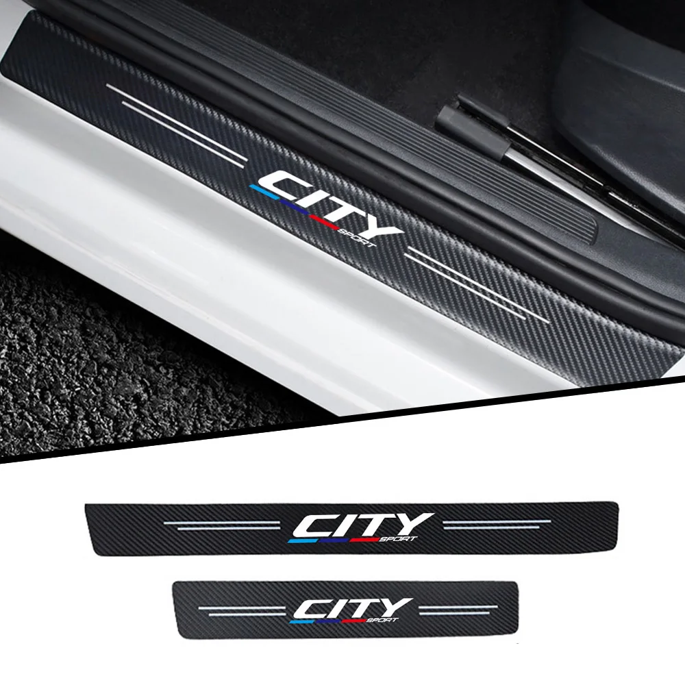 4pcs car Sticker door carbon leather Fiber Sill Plate for honda city Accessories Car styling
4pcs car Sticker door carbon leather Fiber Sill Plate for honda city Accessories Car styling
