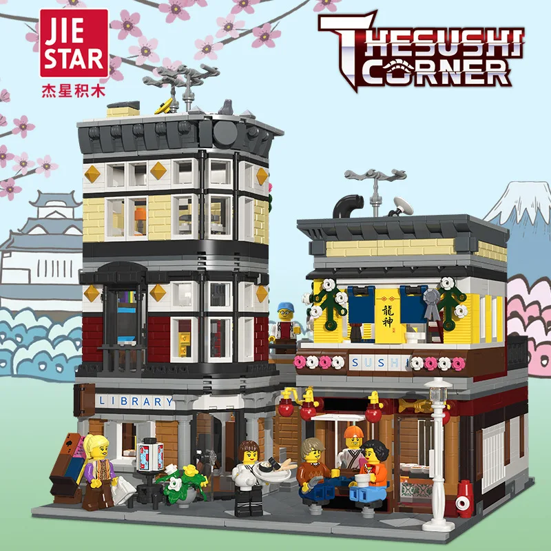 JIESTAR 89127 Moc Street View Series Sushi Shop Assembled Model Building Blocks 2662pcs Bricks Educational Toy Christmas Gift
JIESTAR 89127 Moc Street View Series Sushi Shop Assembled Model Building Blocks 2662pcs Bricks Educational Toy Christmas Gift