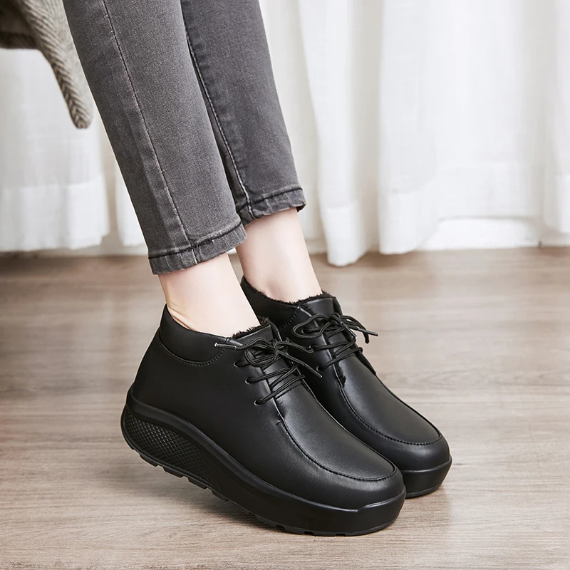 Женские ботильоны для фитнеса Minika, черные утепленные кроссовки на толстой подошве 4,5 см, со шнуровкой, для похудения, для зимы,
Женские ботильоны для фитнеса Minika, черные утепленные кроссовки на толстой подошве 4,5 см, со шнуровкой, для похудения, для зимы,