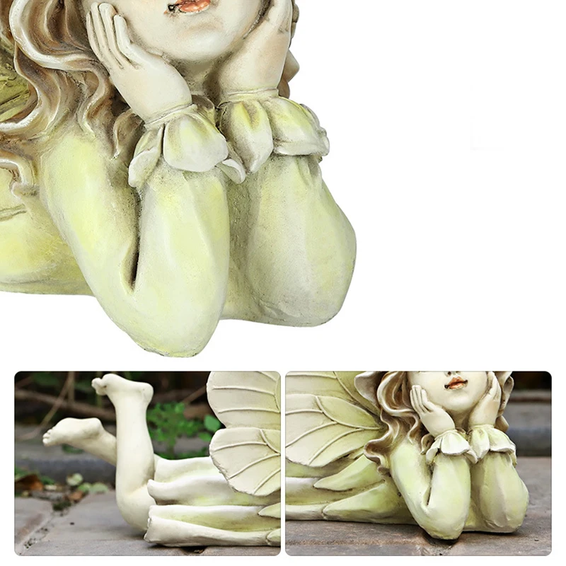 Garden Fairy Statue with Graceful Lying Position Beautiful Resin Craft for Furnishing Home Courtyard Villa Garden Decor A1
Garden Fairy Statue with Graceful Lying Position Beautiful Resin Craft for Furnishing Home Courtyard Villa Garden Decor A1