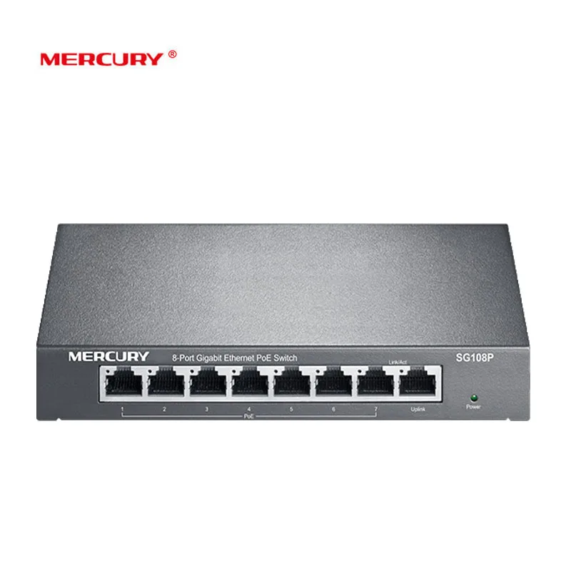 Стандартный Gigabit POE коммутатор Mercury Mini с 8 портами power 10/100/1000 Мбит/с настольный