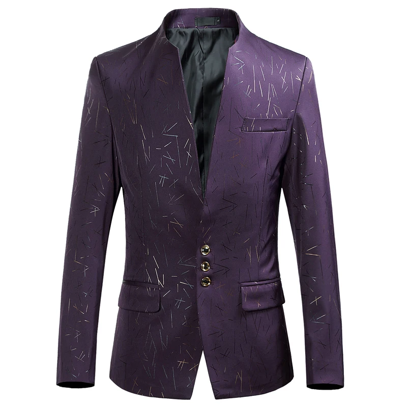 Fashion Nice High-End Quality Brand Slim Plus Size Men's Blazers Chinese style three-button single-breasted purple suits jacket
Fashion Nice High-End Quality Brand Slim Plus Size Men's Blazers Chinese style three-button single-breasted purple suits jacket