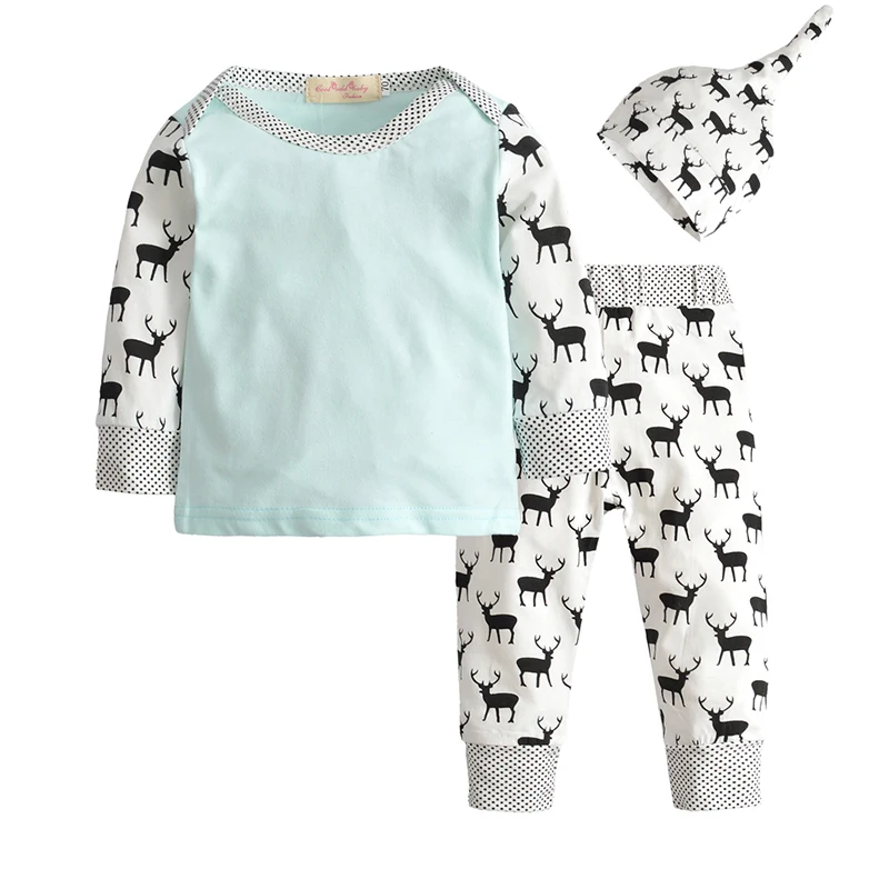 3Pcs Set Newborn Baby Boy Clothes Cartoon Long Sleeve T-shirt Tops Pants Hat Deer Head Pattern Infant Toddler Clothing Outfits
3Pcs Set Newborn Baby Boy Clothes Cartoon Long Sleeve T-shirt Tops Pants Hat Deer Head Pattern Infant Toddler Clothing Outfits