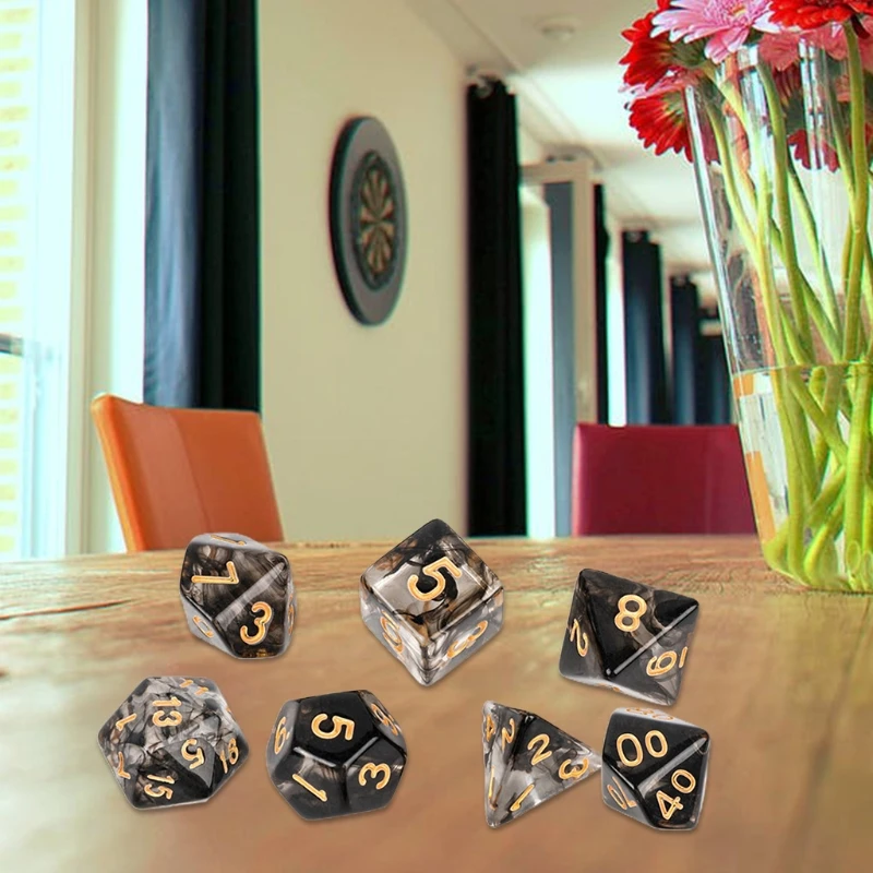 MTG Pathfinder Table Top Games Resin Polyhedral Pearl Pattern Dice 7 Dice Set Muti-color Pearl Dice Set
MTG Pathfinder Table Top Games Resin Polyhedral Pearl Pattern Dice 7 Dice Set Muti-color Pearl Dice Set