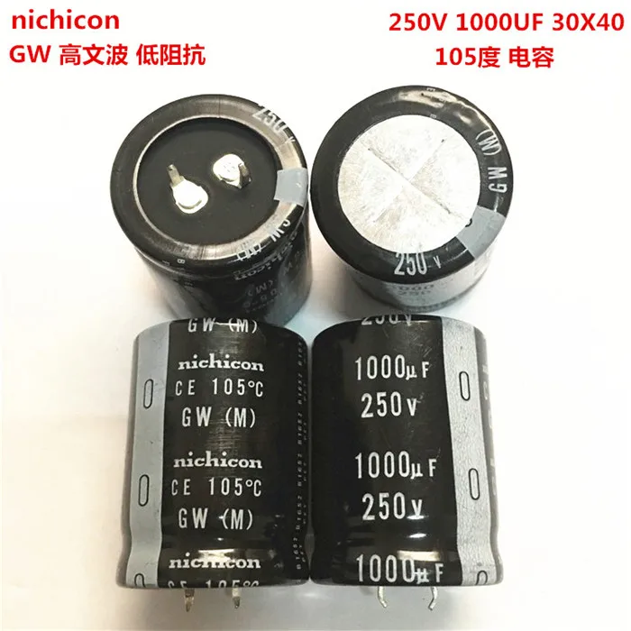 2 шт./10 шт. конденсатор Nichicon GW/GX 30x40 мм 1000 мкФ 250 мкФ|Конденсаторы| |