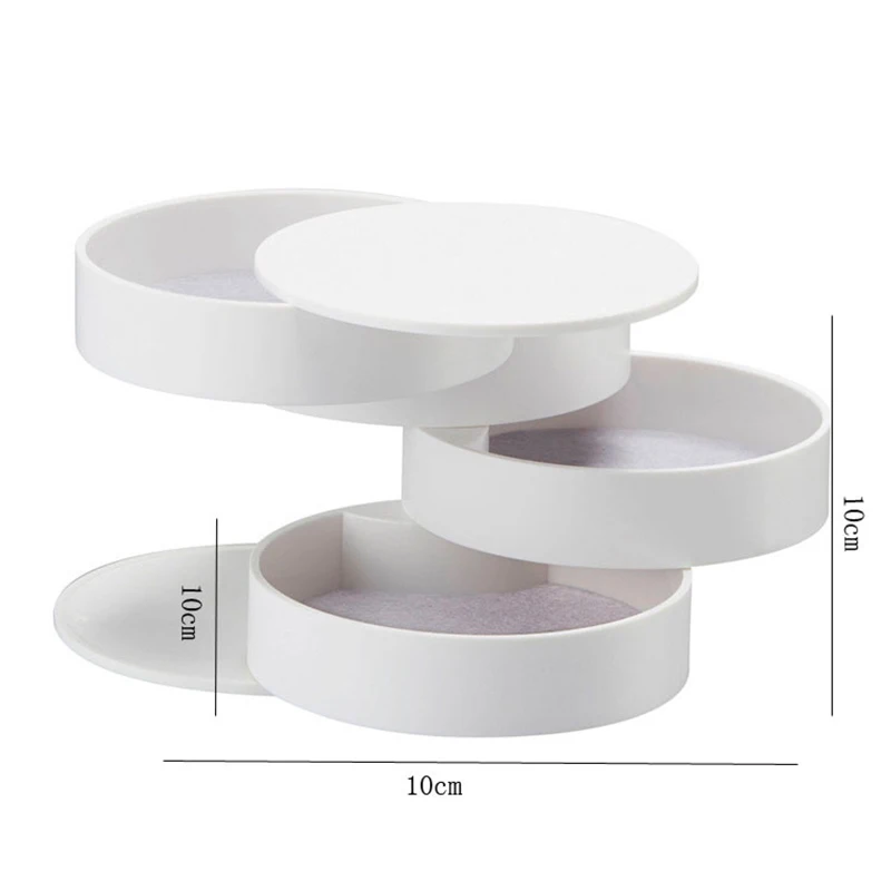 4 Layers Creative Rings Jewelry Display Travel Case Makeup Box Round Jewelry Box Portable Storage Organizer Earring Holder 
4 Layers Creative Rings Jewelry Display Travel Case Makeup Box Round Jewelry Box Portable Storage Organizer Earring Holder