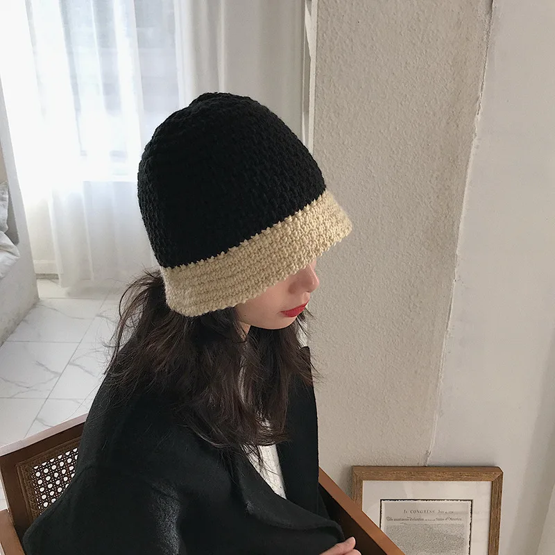 Stitching Color Knitted Basin Bucket Hat Women Versatile Casual Lovely Wool Fisherman's Hat Autumn And Winter Hats For Women
Stitching Color Knitted Basin Bucket Hat Women Versatile Casual Lovely Wool Fisherman's Hat Autumn And Winter Hats For Women