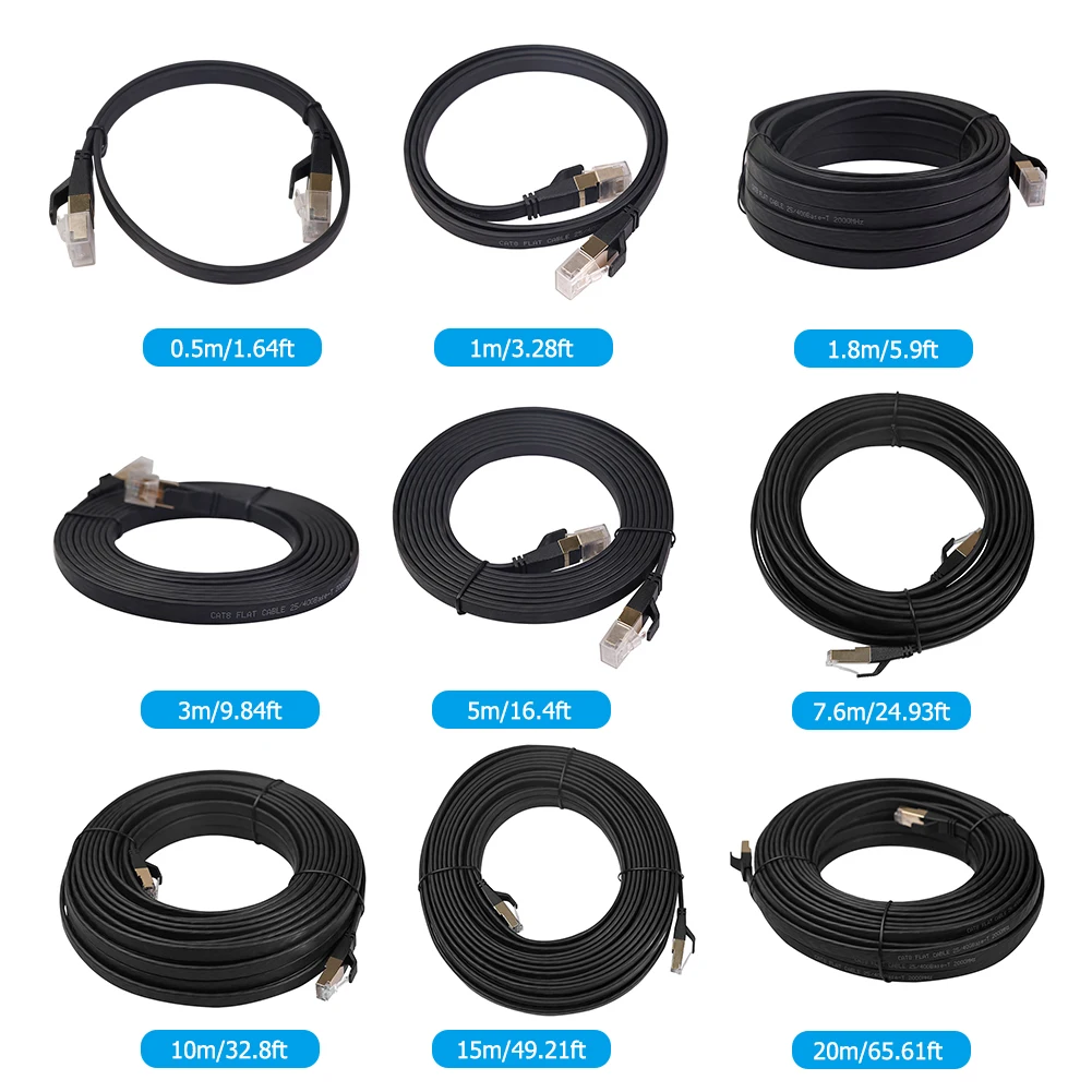Cat8 Ethernet Cable SFTP 40Gbps Super Speed Cat 8 RJ45 Network Cable LAN Patch Cord RJ45 Connector for Router Modem PC Ethernet
Cat8 Ethernet Cable SFTP 40Gbps Super Speed Cat 8 RJ45 Network Cable LAN Patch Cord RJ45 Connector for Router Modem PC Ethernet