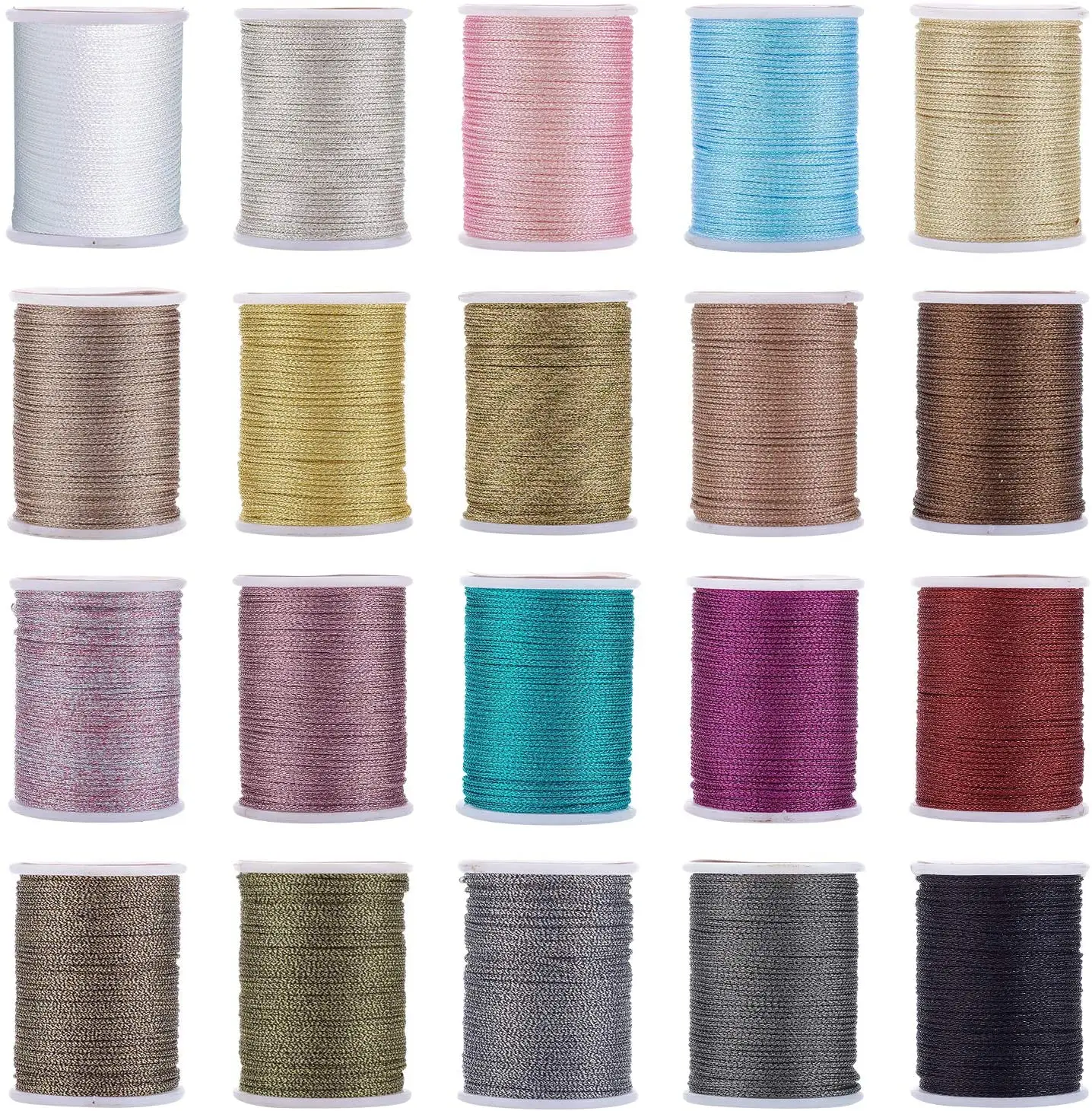

153 Yard 1mm Polyester Braided Cord Mixed Color Rattail Macrame Thread Nylon Beading String Cord - 24 Colors