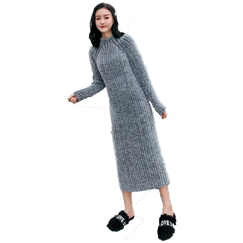 Women's Sweater Pullover Autumn Winter New Longer Water-like Velvet Knitted Sweater Dresses Thicken Warm Pullover Vestidos
Women's Sweater Pullover Autumn Winter New Longer Water-like Velvet Knitted Sweater Dresses Thicken Warm Pullover Vestidos