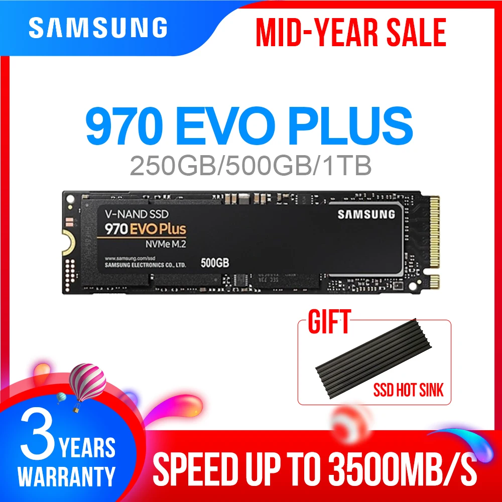 Жесткий диск SAMSUNG M.2 SSD накопитель M2 1 ТБ 500G 250G HD NVMe HDD винчестер 970 EVO Plus