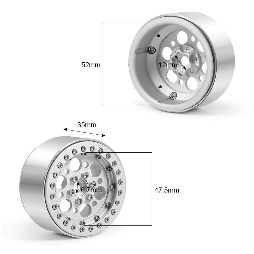 YEAHRUN 2.2" Beadlock Wheel Rims Hubs For SCX10 Wraith 90018 90022 90027 90046 90047 CC01 TRX4 1/10 RC Car
YEAHRUN 2.2" Beadlock Wheel Rims Hubs For SCX10 Wraith 90018 90022 90027 90046 90047 CC01 TRX4 1/10 RC Car