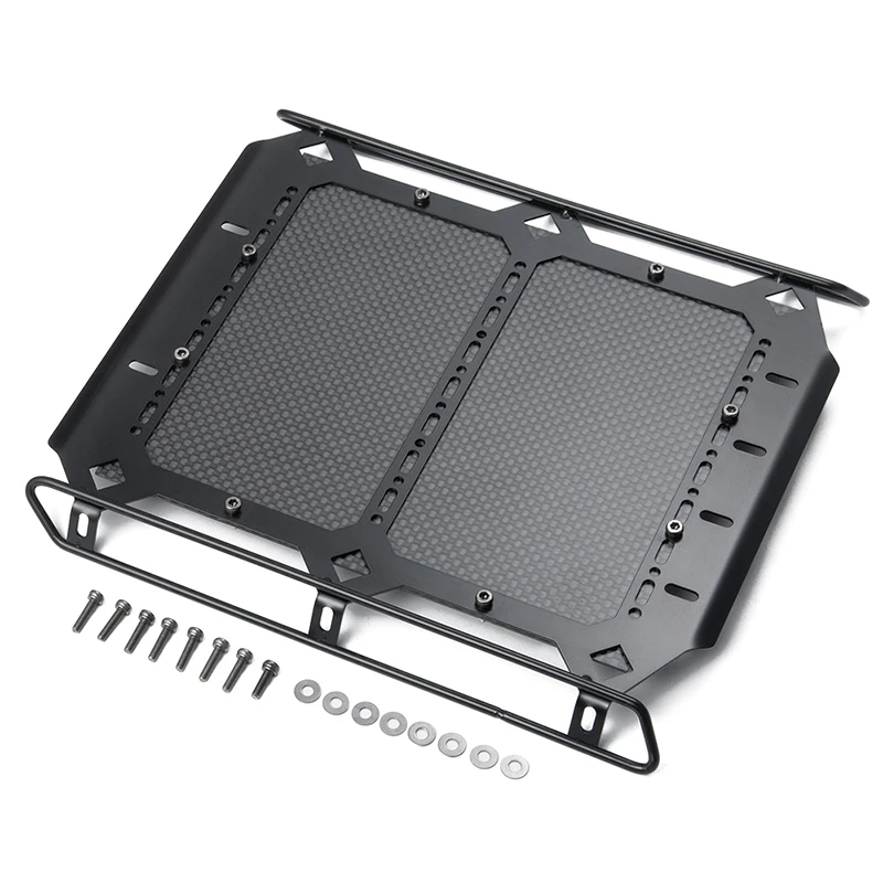Metal Luggage Carrier Roof Rack with Carbon Fiber Board for 1/10 RC Crawler Traxxas TRX6 G63 TRX4 G500 Upgrade Parts
Metal Luggage Carrier Roof Rack with Carbon Fiber Board for 1/10 RC Crawler Traxxas TRX6 G63 TRX4 G500 Upgrade Parts